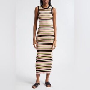 ATM Stripe Knit Midi Dress